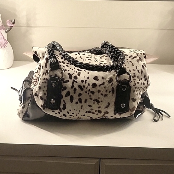 Francesco Biasia Black & White Calf Skin Handbag - Picture 2 of 9